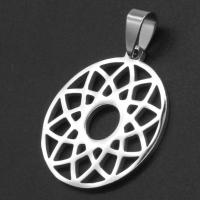Stainless Steel Pendants, Round, original color, 32x28x1mm, Sold By PC