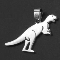 Životinja privjesci od nehrđajućeg čelika, Nehrđajući čelik, Dinosaurus, izvorna boja, 24x42x1mm, Prodano By PC