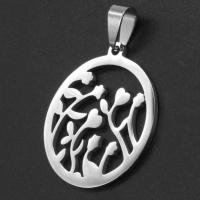 Stainless Steel Pendants, Round, original color, 31x29x1mm, Sold By PC