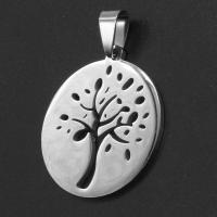 Stainless Steel Pendants Round original color Sold By PC