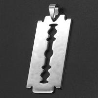 Stainless Steel Pendants, original color, 46x24x1mm, Sold By PC
