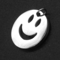Stainless Steel Pendants, Smiling Face, original color, 15x15x1mm, Sold By PC
