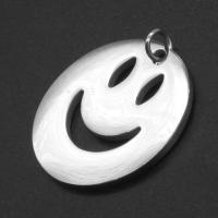Stainless Steel Pendants, Smiling Face, original color, 25x25x1mm, Sold By PC