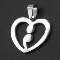 Stainless Steel Heart Pendants, original color, 22x30x1mm, Sold By PC