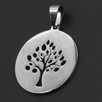 Stainless Steel Pendants, Round, original color, 32x29x1mm, Sold By PC
