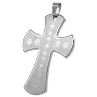 Stainless Steel Cross Pendants, more colors for choice, 55x39x1mm, Sold By PC