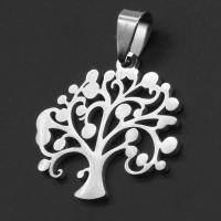 Stainless Steel Pendants, Tree, original color, 28x28x1mm, Sold By PC