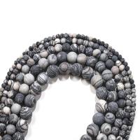 Black Silk kámen Korálek, Kolo, lesklý, Přírodní & DIY & různé velikosti pro výběr & matná, Prodáno za 14.96 inch Strand