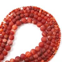 Natural Red Agate Beads Round polished DIY & frosted Sold Per 14.96 Inch Strand