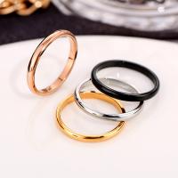 Titanium Steel Finger Ring, plated, Unisex, more colors for choice, 1.20x2mm, Sold By PC
