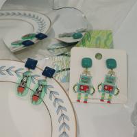 Akryl šperky náušnice, s Zinek, různé styly pro výběr & pro ženy, více barev na výběr, 18x55mm, 10páry/Lot, Prodáno By Lot
