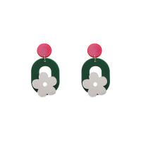 Acrylic Jewelry Earring with Zinc Alloy for woman mixed colors Sold By Lot