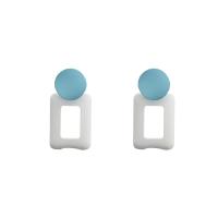 Boucles d'oreilles en alliage de zinc, styles différents pour le choix & pour femme, bleu, 20x39mm, 10pairescouple/lot, Vendu par lot
