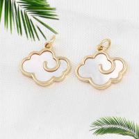 Brass Jewelry Pendants, with Shell, Cloud, golden, 15x16x2mm, Sold By PC