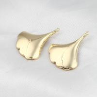 Brass Pendant Findings, Ginkgo Leaf, golden, 26x23x3mm, Sold By PC