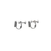 Brass Clip On Earring Finding plated for woman & with cubic zirconia 35mm Sold By Pair
