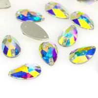 Crystal flat back cabochon Teardrop plated & faceted & 1/1 loop Sold By PC