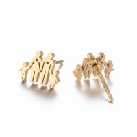 Stainless Steel Stud Earrings, plated, fashion jewelry & for woman, more colors for choice, Sold By Pair