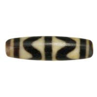 Natural Tibetan Agate Dzi Beads, Oval, four strip tiger teeth & DIY & two tone, 47x13x13mm, Hole:Approx 2.5mm, Sold By PC