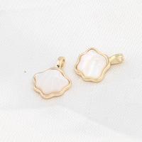 Brass Jewelry Pendants with Shell Shell golden Sold By PC