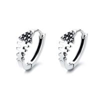 925 Sterling Silver Huggie Hoop Earring Fish Bone for woman silver color Sold By Pair