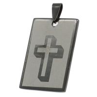 Stainless Steel Pendants, Rectangle, mixed colors, 37x25x1mm, Sold By PC