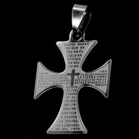 Stainless Steel Cross Pendants, original color, 32x23x1mm, Sold By PC