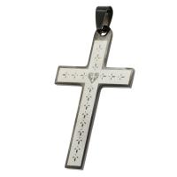 Нержавеющая сталь крест подвески, нержавеющая сталь, Kресты, оригинальный цвет, 52x30x1mm, продается PC