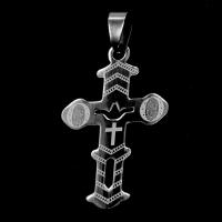 Stainless Steel Cross Pendants, original color, 40x26x1mm, Sold By PC