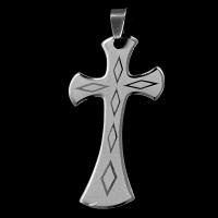 Stainless Steel Cross Pendants, original color, 46x26x1mm, Sold By PC