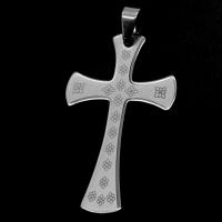 Stainless Steel Cross Pendants, original color, 50x32x1mm, Sold By PC