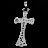 Stainless Steel Cross Pendants, original color, 48x26x1mm, Sold By PC