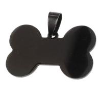 Stainless Steel Pendants, Dog Bone, black, 22x35x1mm, Sold By PC