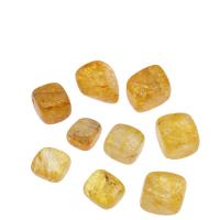 Citrine Decoration, Square, yellow, 10PCs/Bag, Sold By Bag