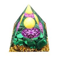 Harz Pyramid Dekoration, mit Natürlicher Kies, Dreieck, andere Effekte, farbenfroh, 60x60mm, verkauft von PC