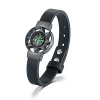 Silicone Bracelet with Titanium Steel & PU Leather plated with compass & for man Length Approx 8.28 Inch Sold By PC