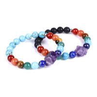 Gemstone Bracelets with Amethyst & Stainless Steel & Unisex 8mm Sold Per Approx 7.28 Inch Strand