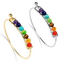 Gemstone Bracelets Brass with Gemstone plated & for woman nickel lead & cadmium free 6mm Inner Approx 60mm Sold By PC