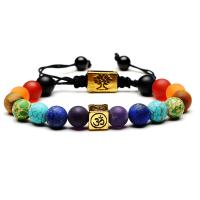 Gemstone Bracelets Square Buddhist jewelry & Unisex 8mm 6mm Sold Per Approx 7 Inch Strand