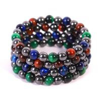 Gemstone Bracelets, with Hematite, Round, different materials for choice & Unisex, 8mm, Sold Per Approx 7.28 Inch Strand