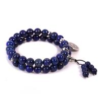 Bracelets de lapis-lazuli naturel, Lapis lazuli, avec acier inoxydable, Rond, unisexe & styles différents pour le choix, Longueur:Environ 7 pouce, Vendu par PC