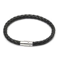 Bracelets cordon PU, cuir PU, avec Acier titane, bracelet tressé & unisexe, plus de couleurs à choisir, Longueur:Environ 7.87 pouce, Vendu par PC