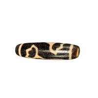 Natural Tibetan Agate Dzi Beads, Oval, lotus & DIY & two tone, 43x13x13mm, Hole:Approx 2.5mm, Sold By PC