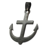 Stainless Steel Pendants, Anchor, black, 39x33x1mm, Sold By PC