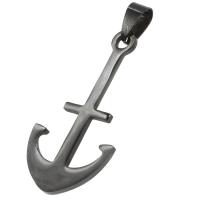 Stainless Steel Pendants, Anchor, black, 41x22x1mm, Sold By PC