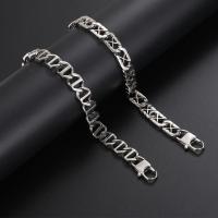 Titanium Steel Bracelet silver color plated mariner chain & for man original color Sold By PC