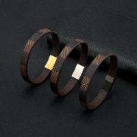 Leder Armband, Edelstahl 316L Magnetverschluss, plattiert, unisex & gewebte Muster & zweifarbig, keine, 10mm, verkauft per ca. 8.27 ZollInch Strang