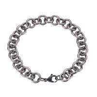 Stainless Steel Jewelry Bracelet 316L Stainless Steel silver color plated Unisex & rolo chain original color 10mm Length Approx 9.06 Inch Sold By PC