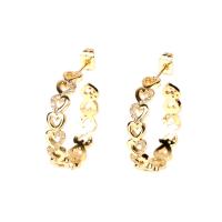 Brass Hoop Earring, gold color plated, fashion jewelry & micro pave cubic zirconia & for woman, nickel, lead & cadmium free, 6x28mm, Sold By Pair