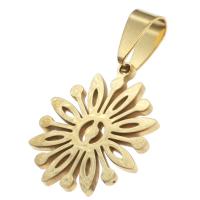Stainless Steel Flower Pendant, more colors for choice, 22x20x1mm, Sold By PC